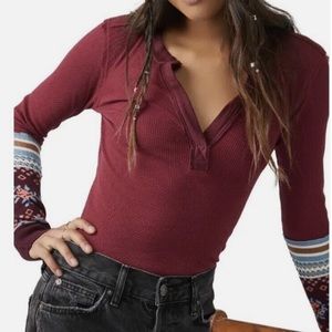 NEW We The Free People Mikah Layering Cuff Wine Combo Size Small